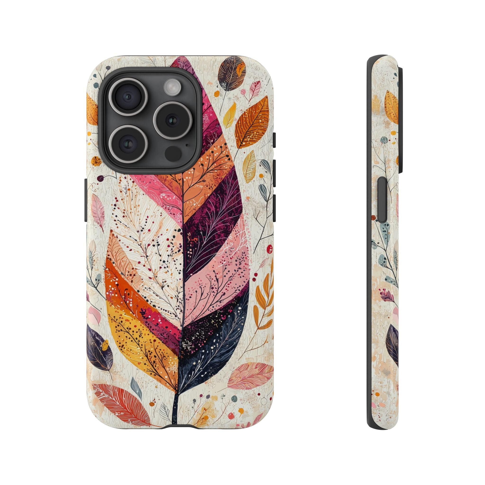 Autumn Leaf Tough iPhone Case | Watercolour Feathered Fall Design