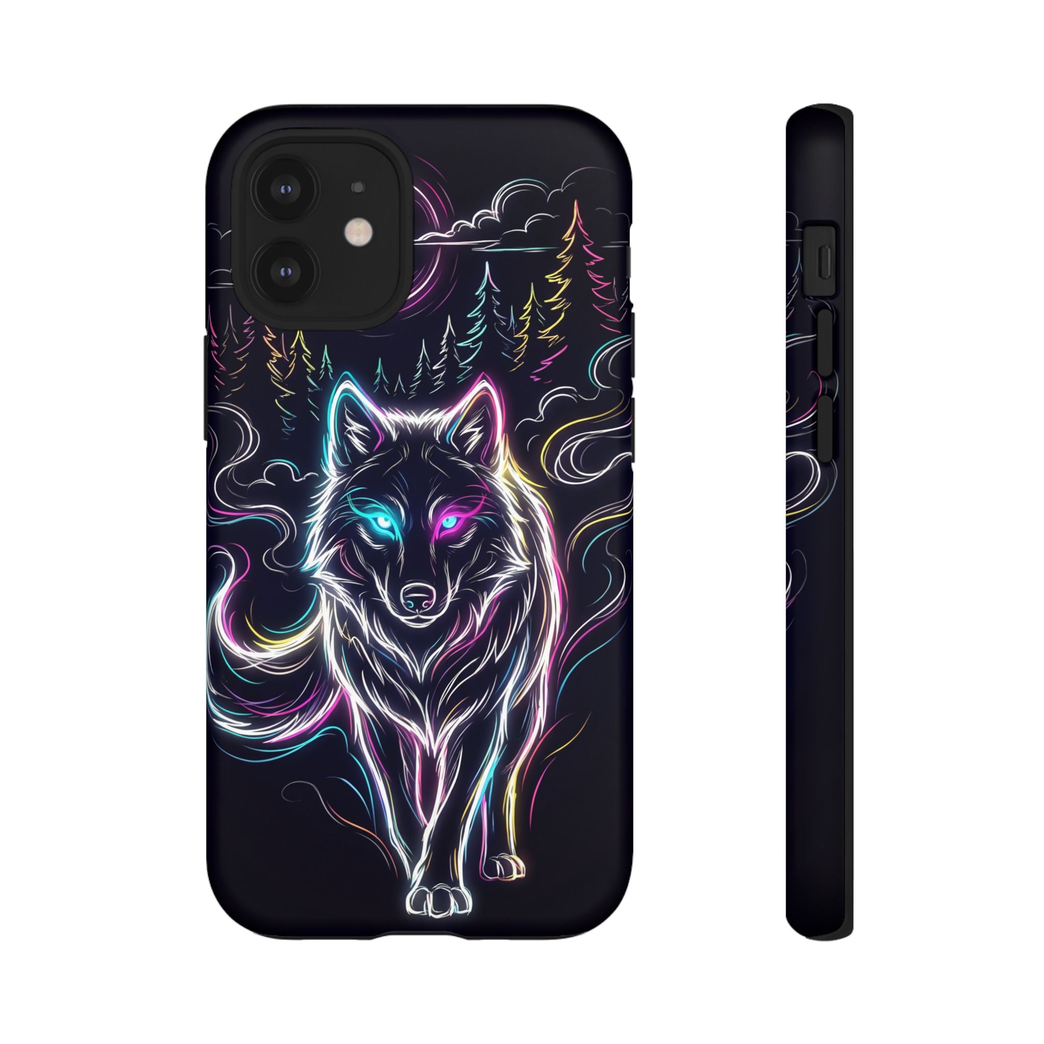Neon Wolf iPhone Case | Mystic Glow Protective Tough Case