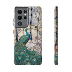 Custodia per Samsung Galaxy con motivo in vetro colorato con pavone