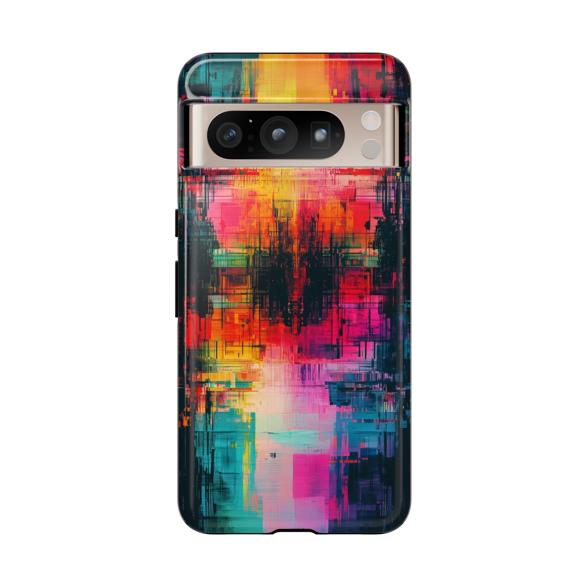 Abstract Neon Glitch Art Tough Google Pixel Case