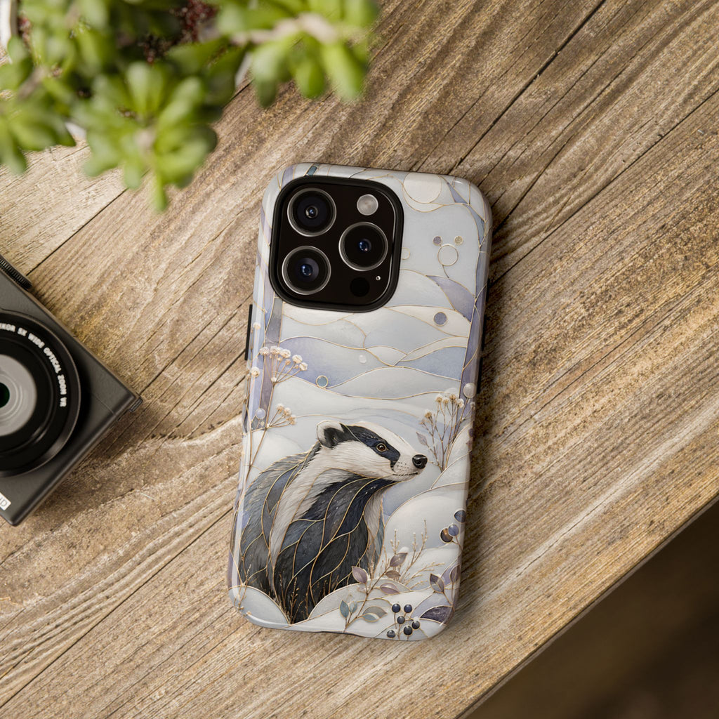 Badger iPhone Case | Stained Glass Wildlife iPhone Case