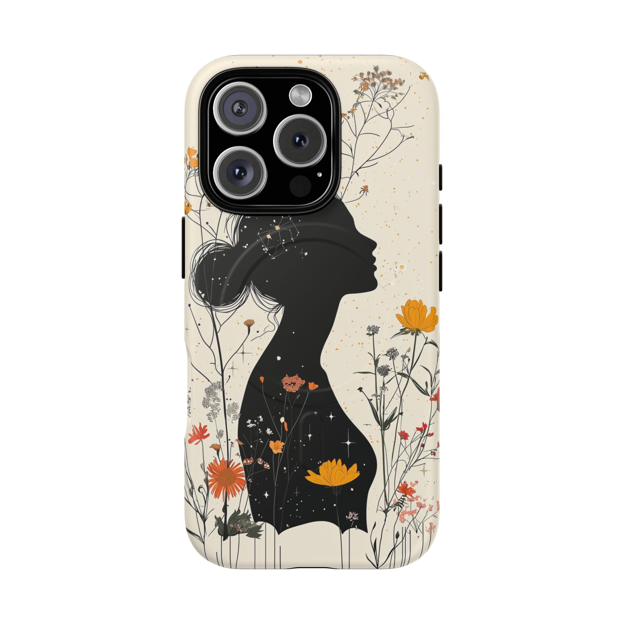 Custodia MagSafe per iPhone con silhouette floreale | Botanical Woman