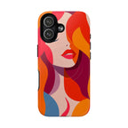 Custodia MagSafe per iPhone con donna pop art retrò | Ritratto astratto colorato e audace