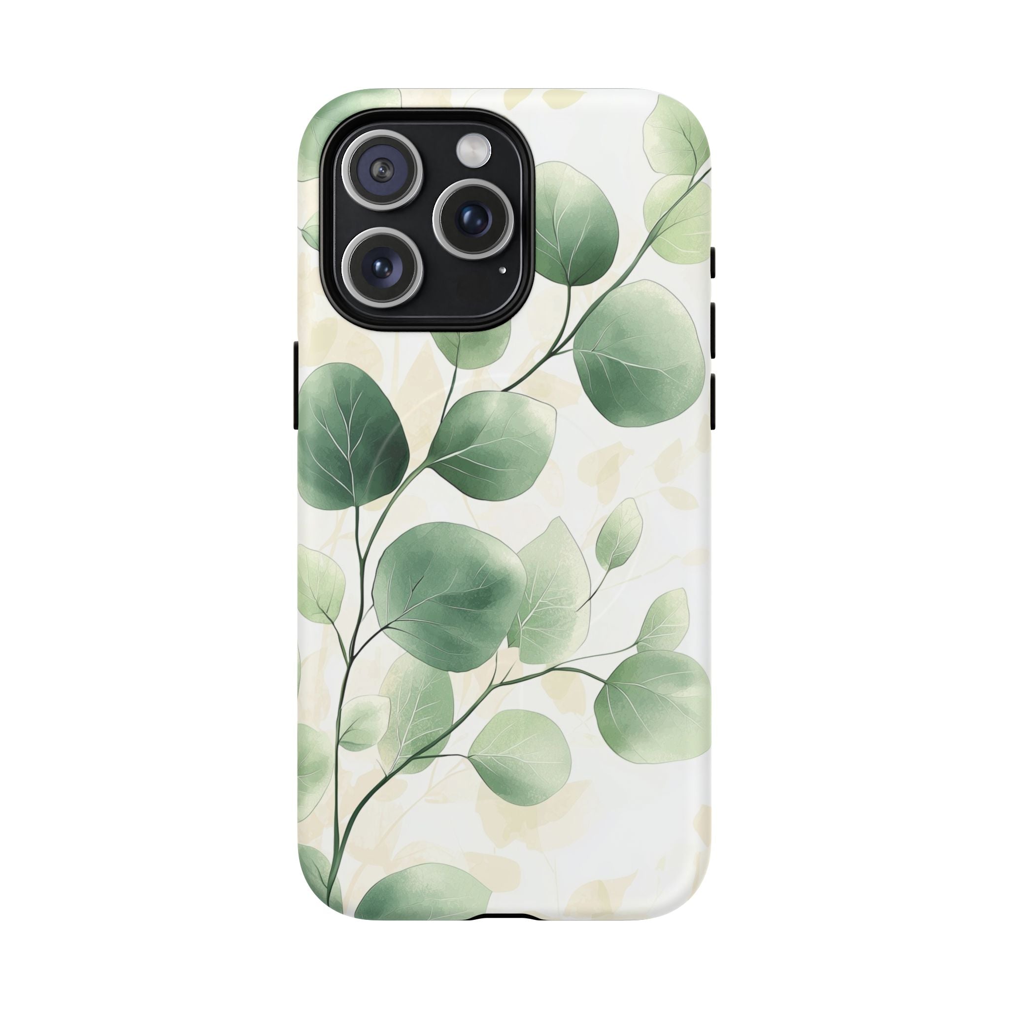 Botanical Eucalyptus Tough MagSafe iPhone Case | Green Watercolour Leaf