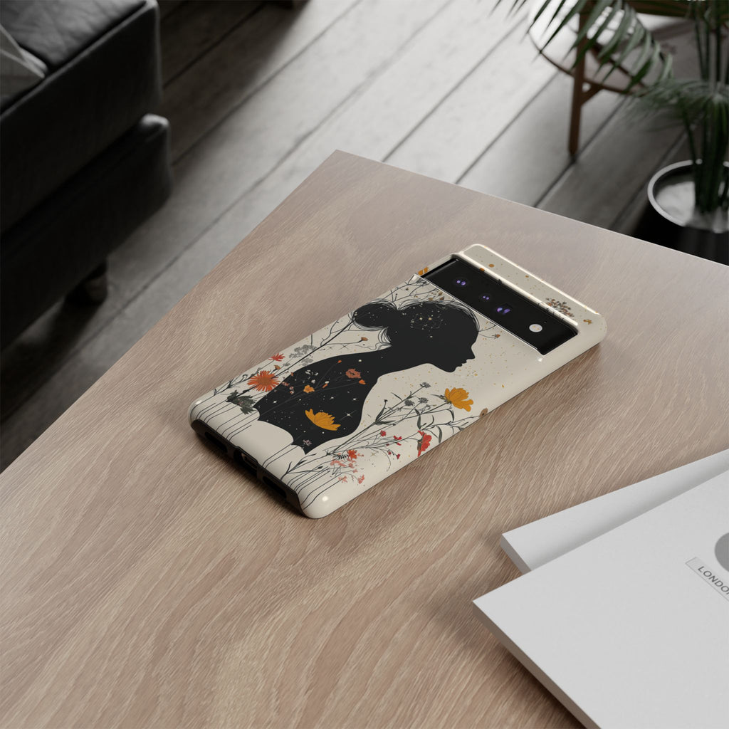 Floral Silhouette Google Pixel Case | Botanical Woman