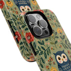 Floral Owl Tough iPhone Case | Cute Botanical Protective Cover