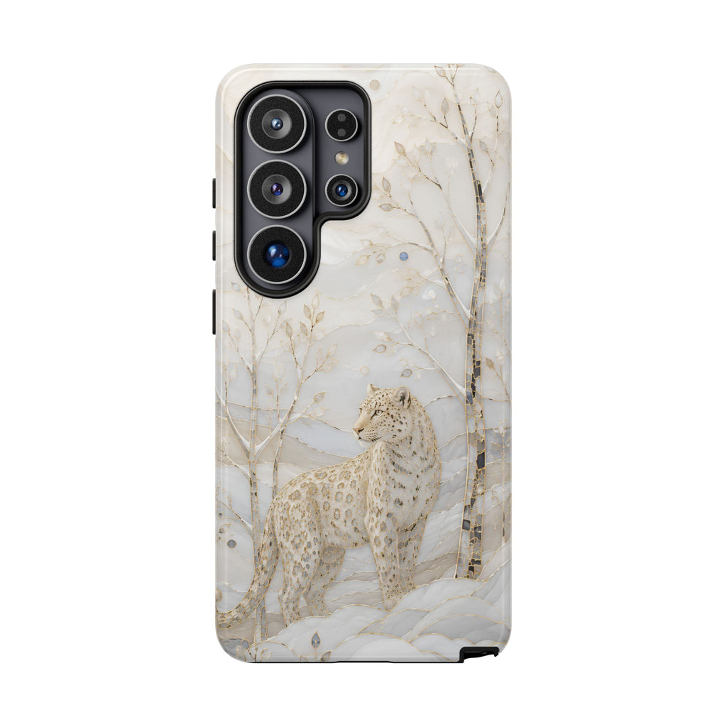Snow Leopard Samsung Galaxy Phone Case | Winter Forest Phone Case
