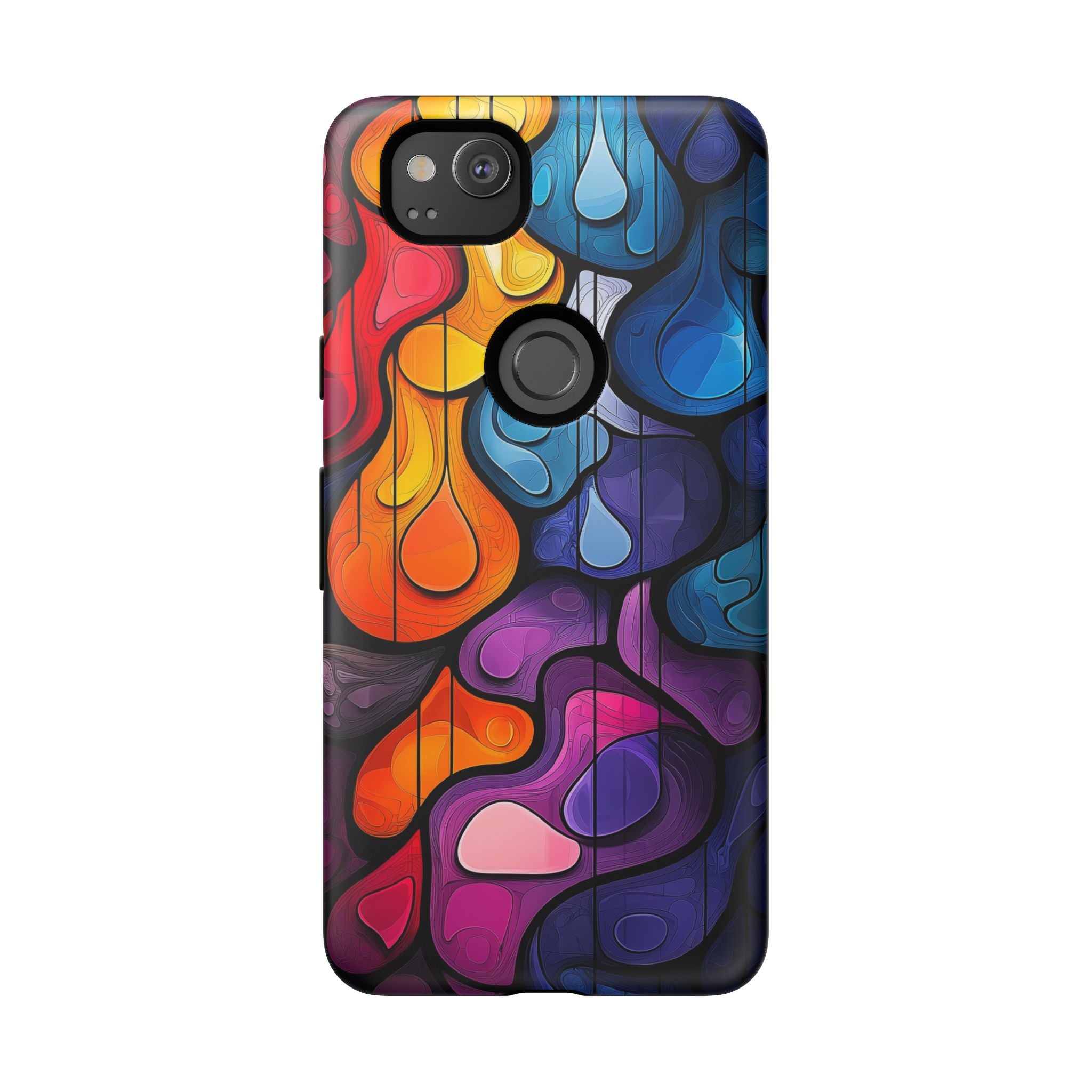 Abstract Colourful Drop Google Pixel Case — Vibrant Stained-Glass