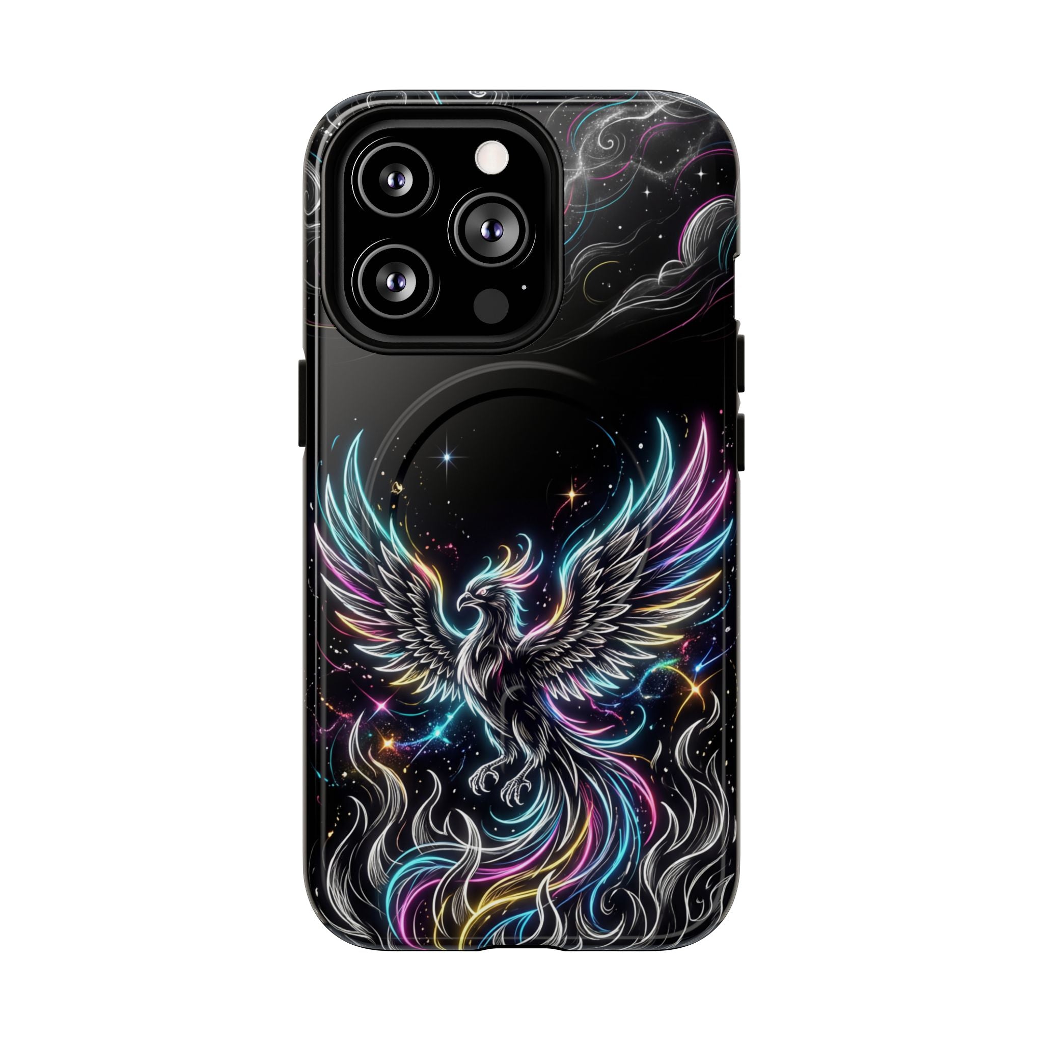 Colorful Neon Phoenix Tough MagSafe iPhone Case