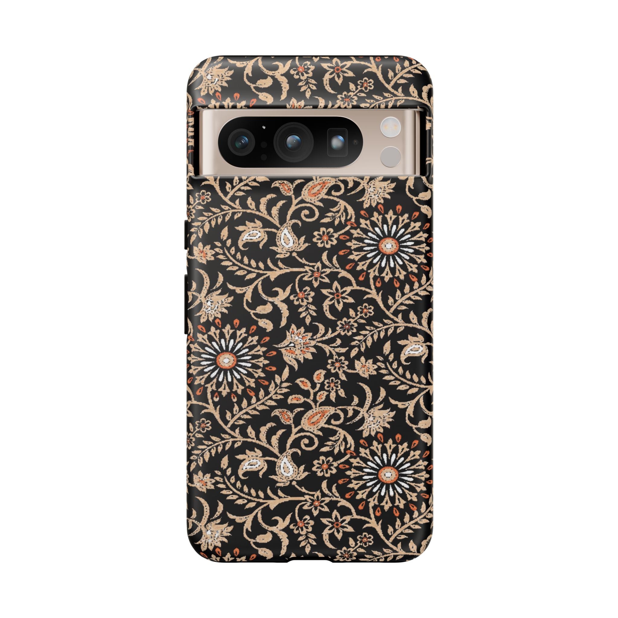 Batik Floral Black Ornate Daisies Tough Google Pixel Case