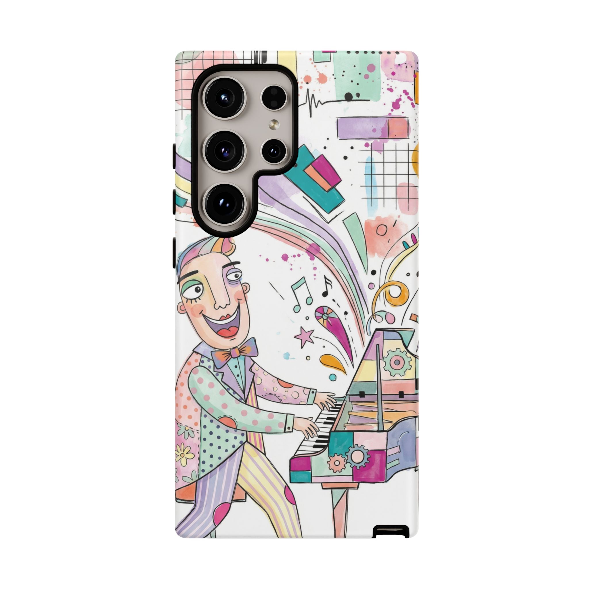 Musical Pianist Samsung Galaxy Phone Case | Colorful Whimsical Piano Art