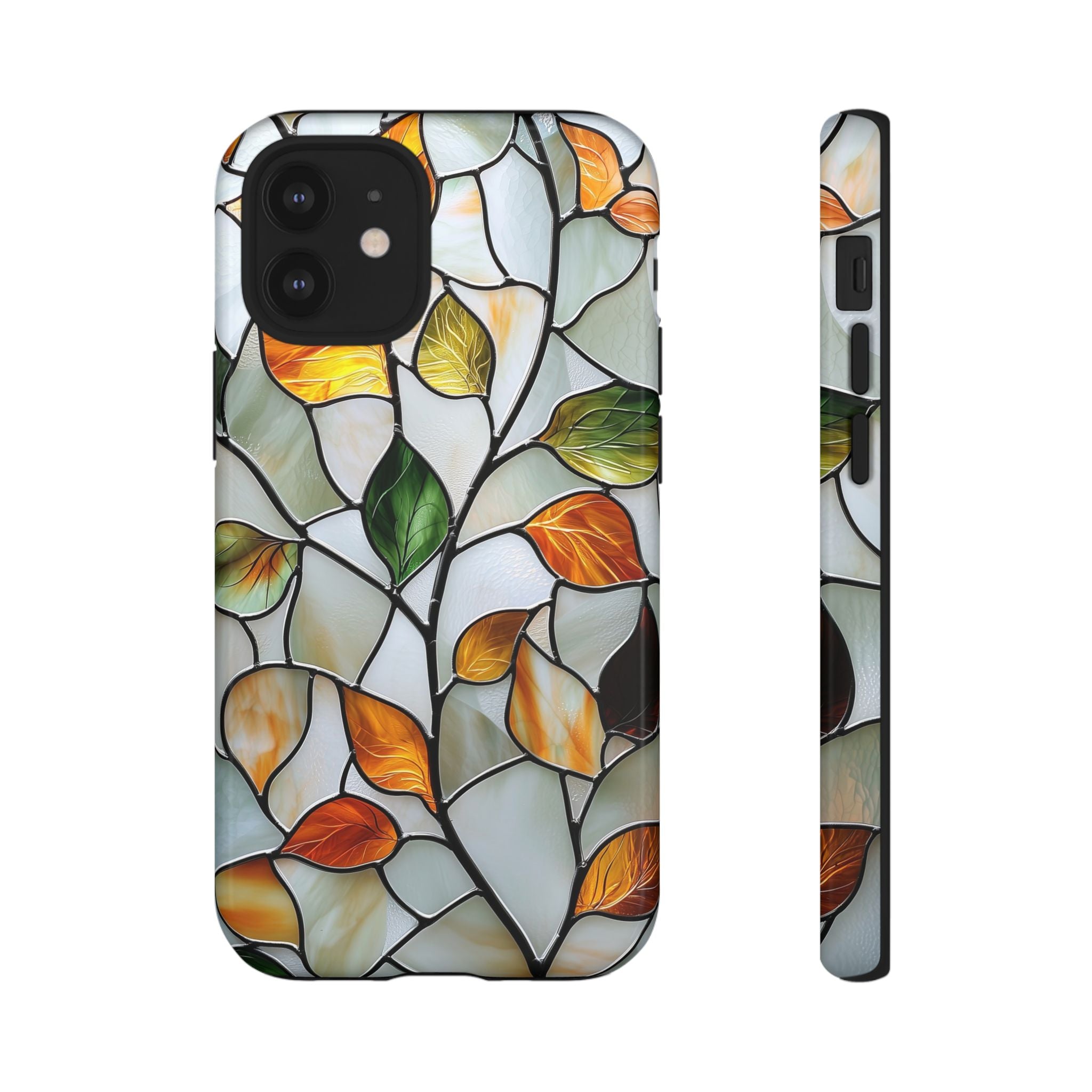 Stained Glass Autumn Leaves Mosaic iPhone Case