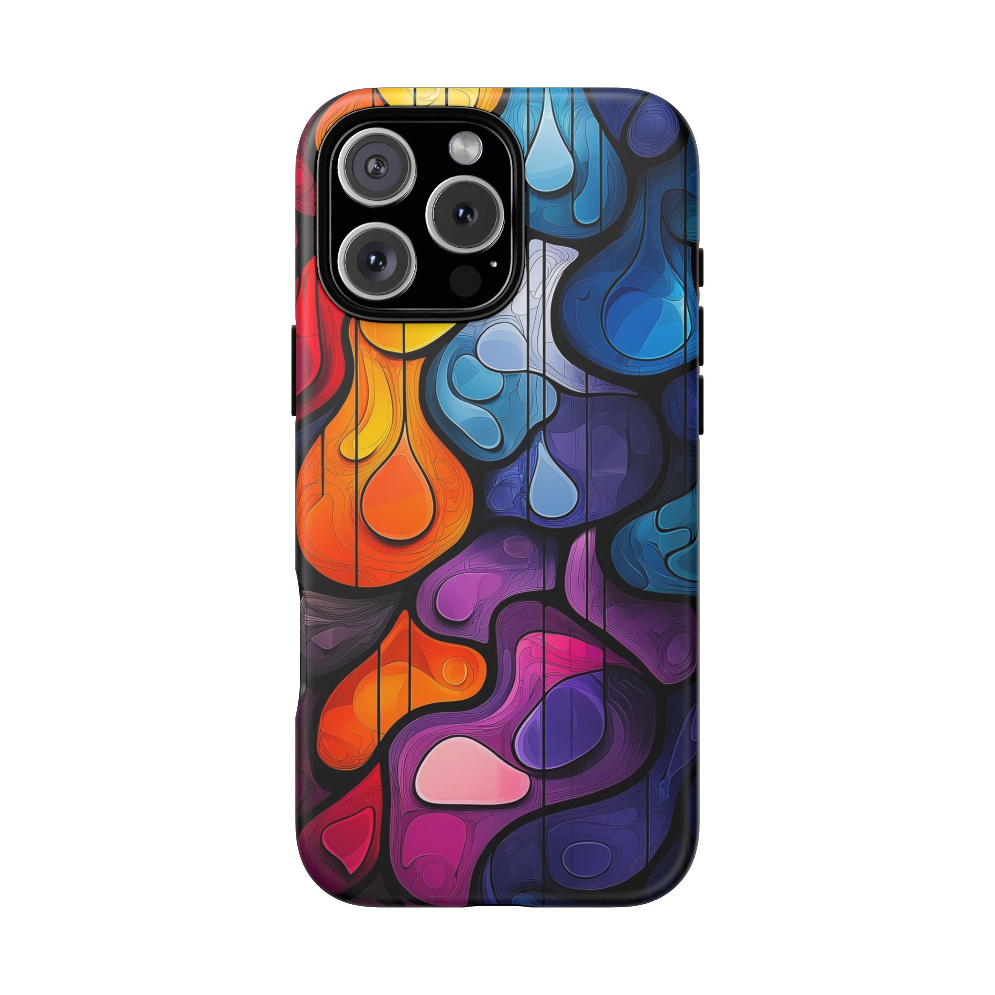 Abstract Colourful Drop iPhone Case — Vibrant Stained-Glass