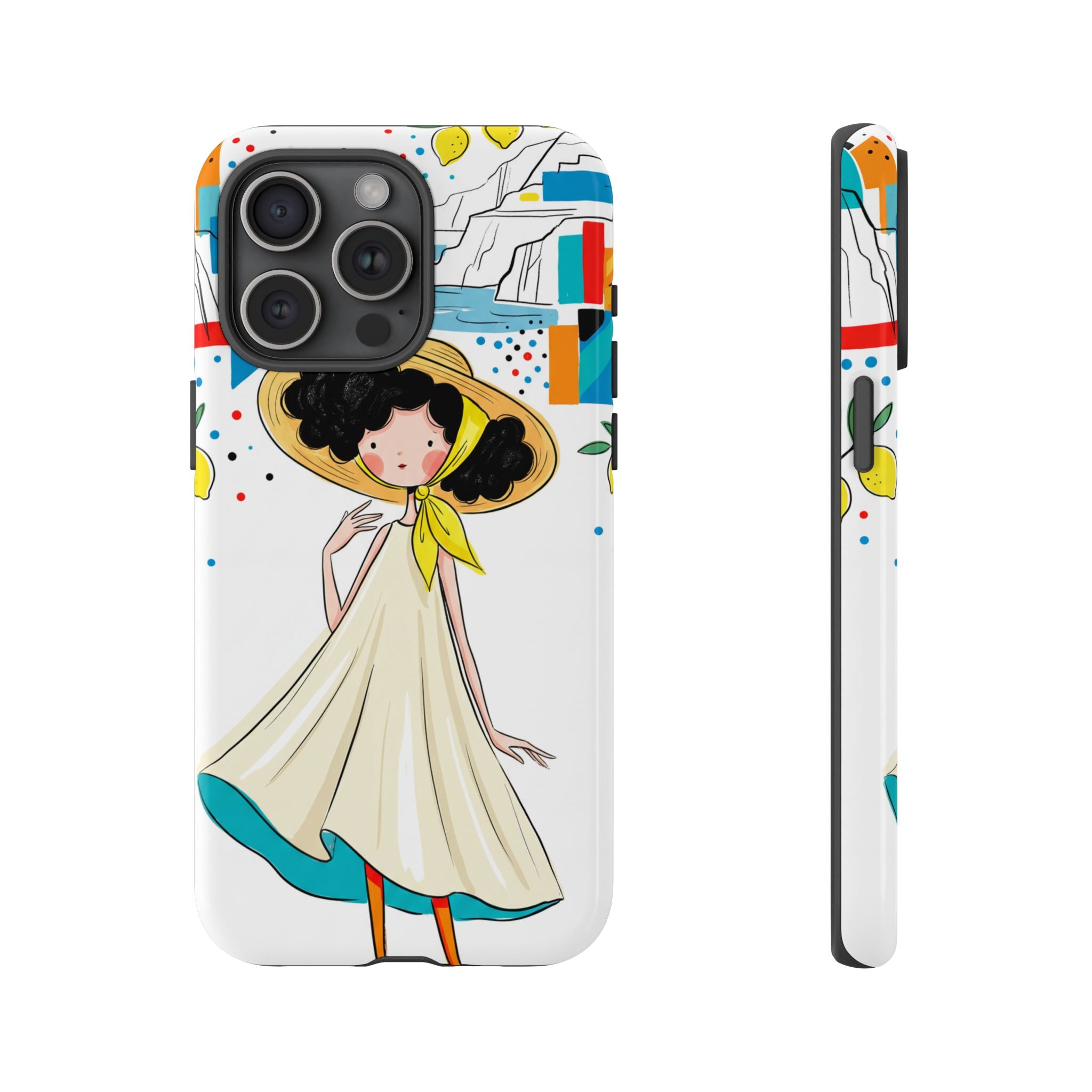 Cute Summer Girl iPhone Case | Whimsical Coastal Illustration Protective Case