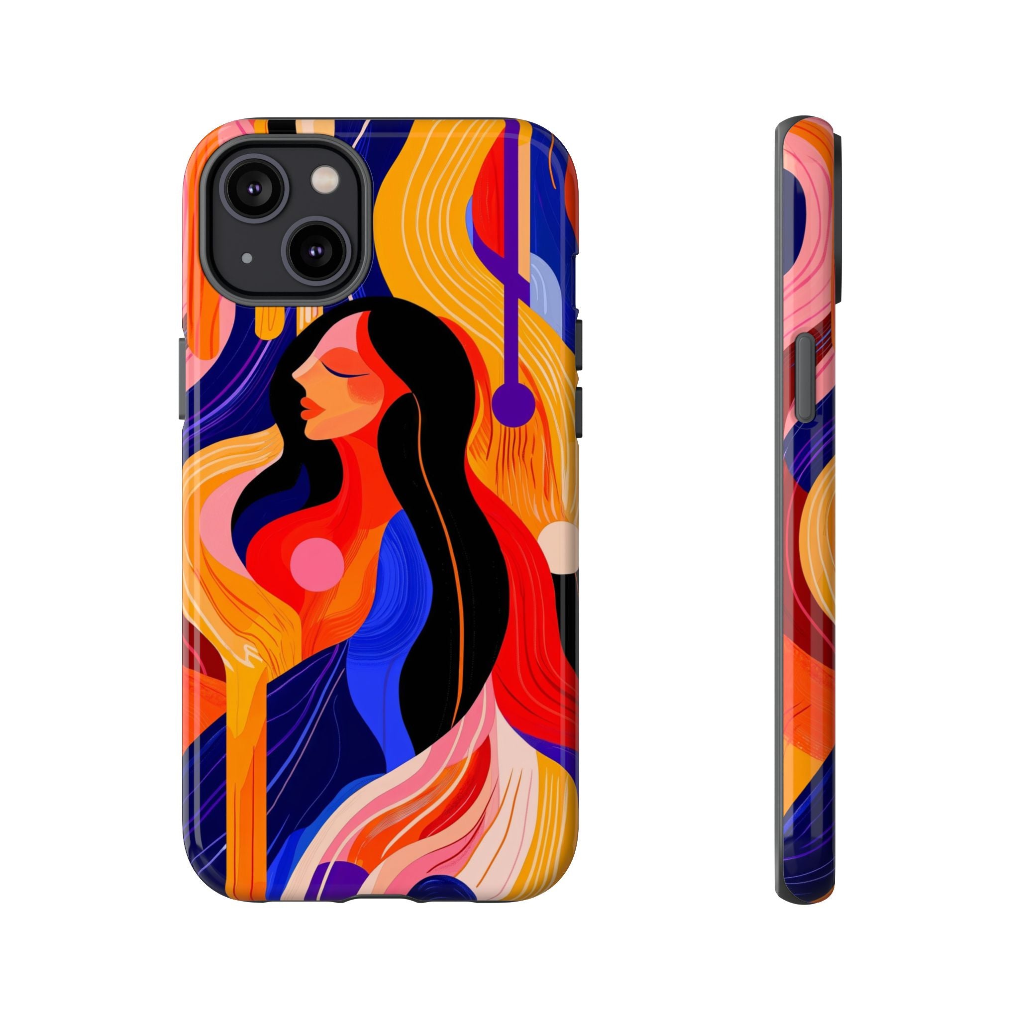 Abstract Colourful Woman iPhone Tough Case | Vibrant Artistic