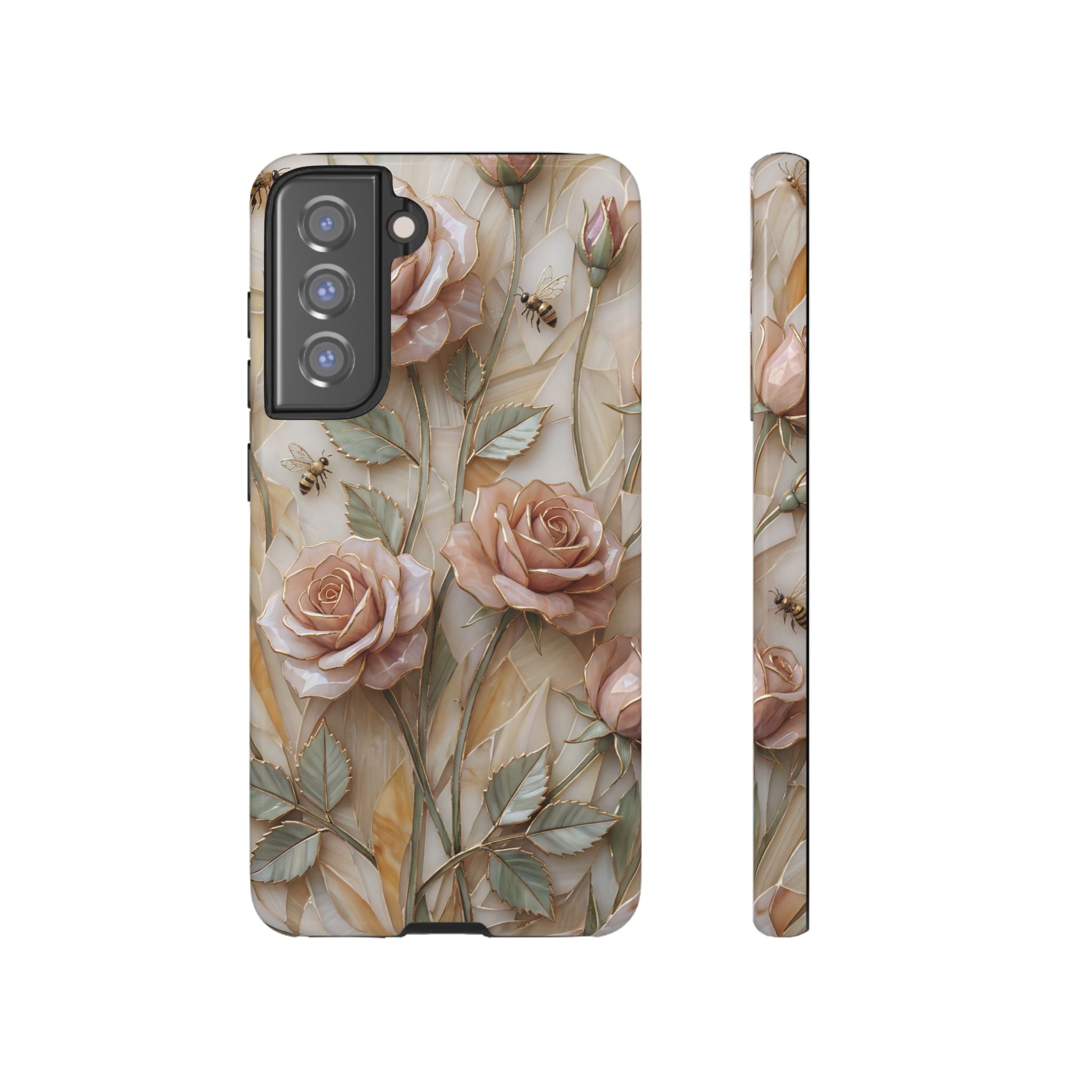 Vintage Blush Rose Floral Tough Samsung Galaxy Protective Cover