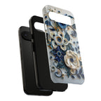 Floral Quilled Art Google Pixel Case — Blue & Cream Decorative Protection