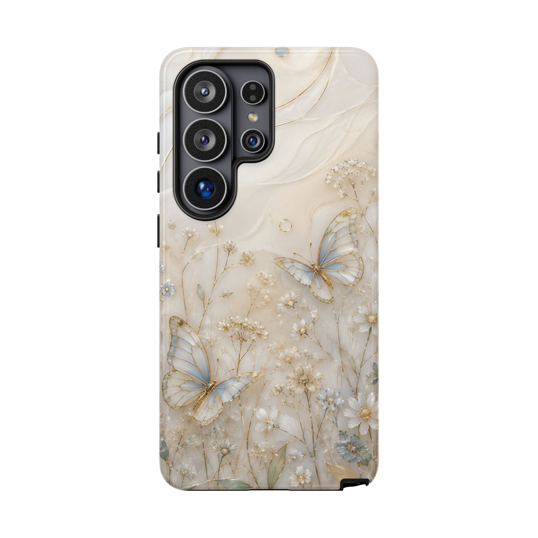 Butterfly Floral Samsung Galaxy Phone Case | Cottagecore Meadow Art Cover