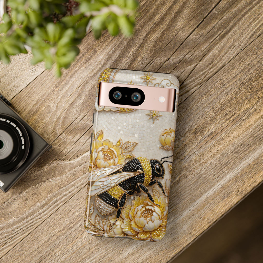 Golden Bee Google Pixel Phone Case | Floral Moon Phone Protector