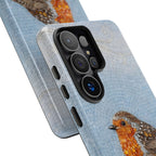 Robin Winter Samsung Galaxy Phone Case — Protective Floral Bird Design