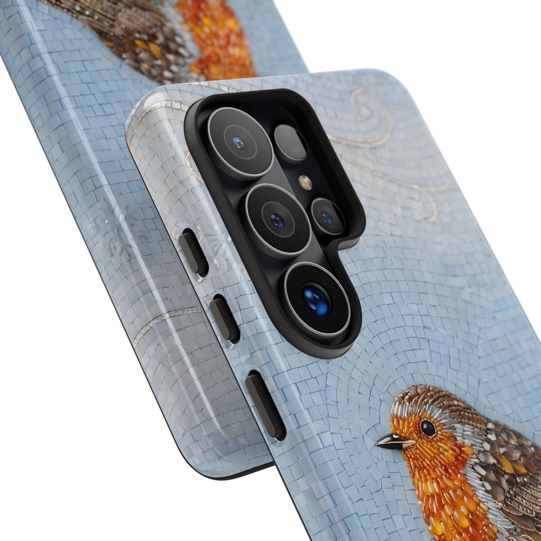 Robin Winter Samsung Galaxy Phone Case — Protective Floral Bird Design