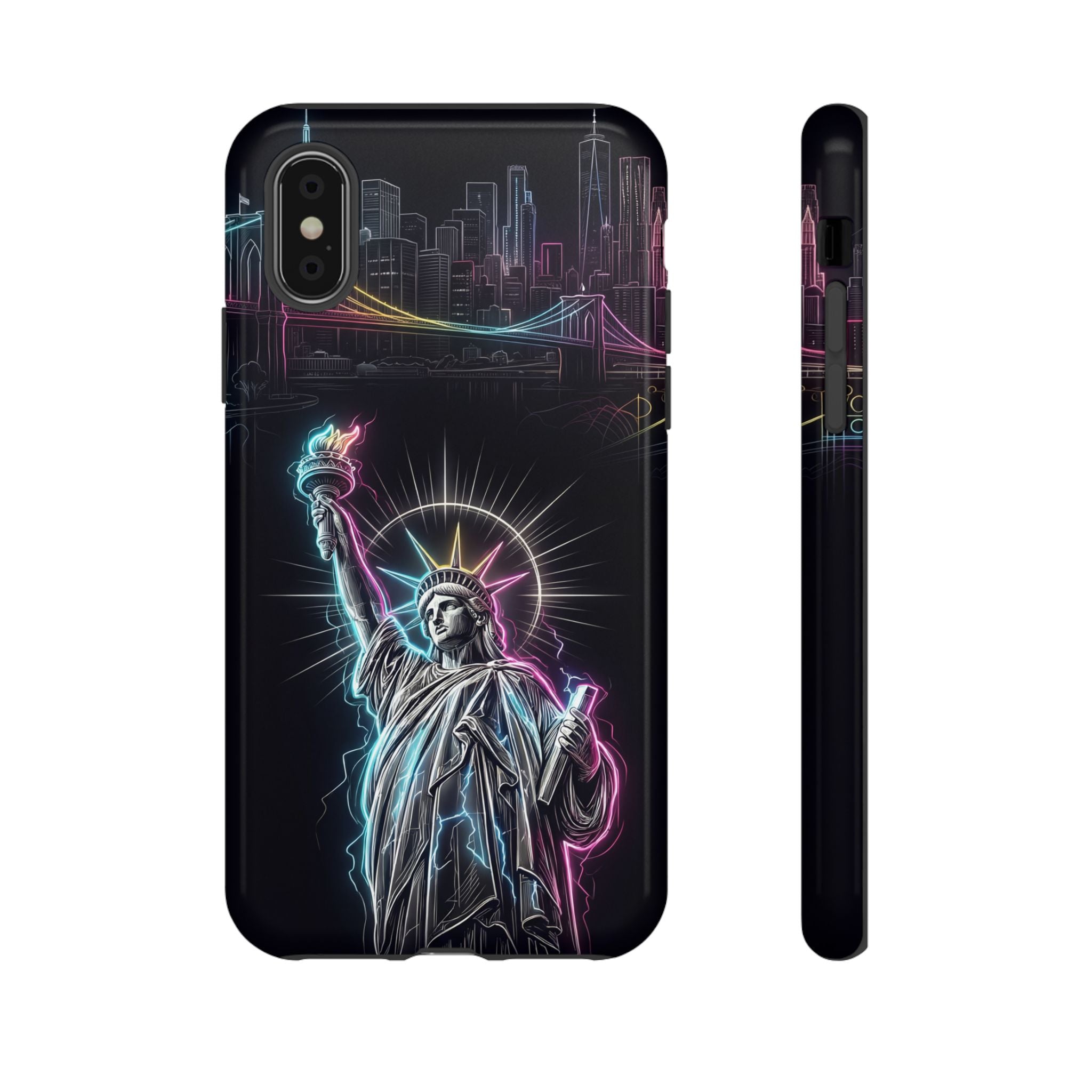 Neon Statue of Liberty Tough iPhone Case