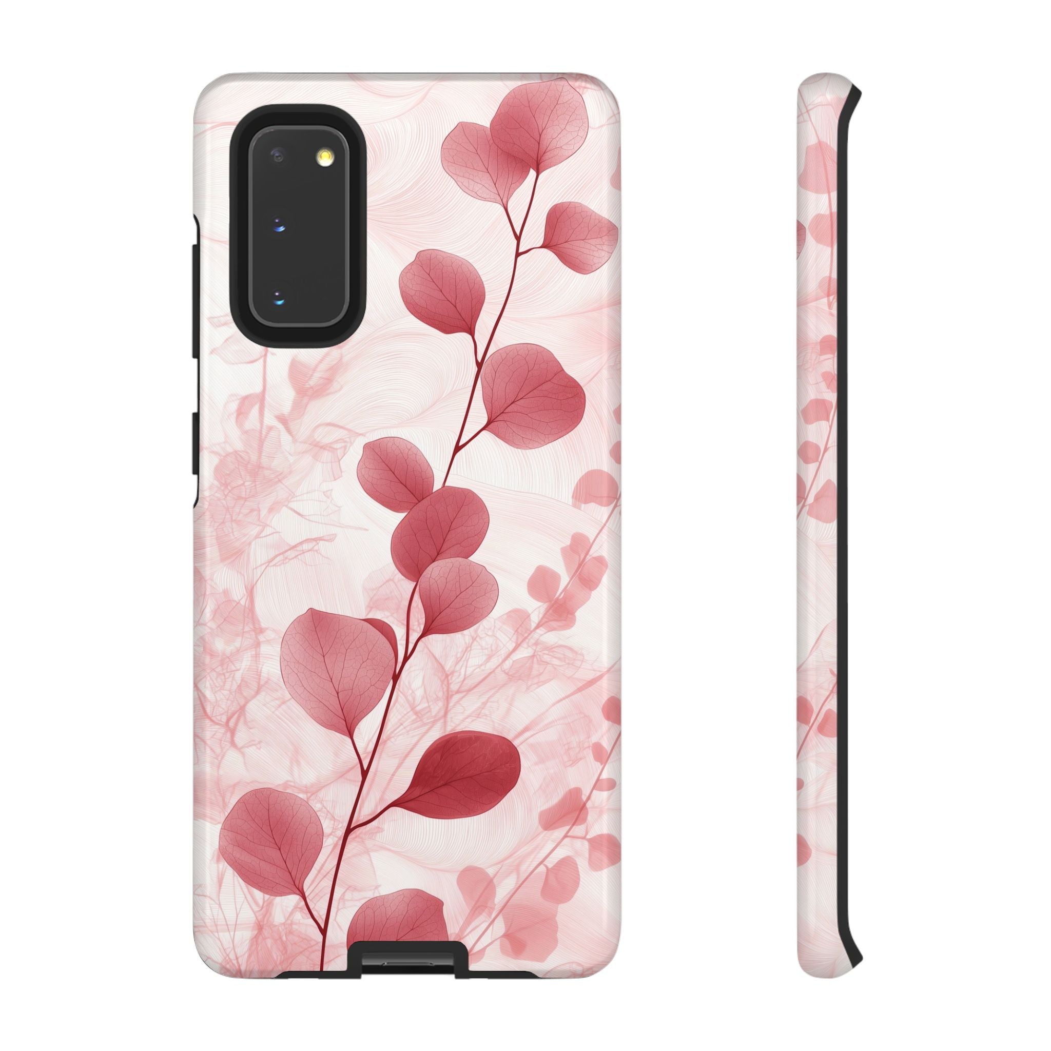Pink Botanical Floral Eucalyptus Samsung Galaxy Phone Case