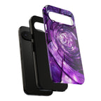 Purple Vortex Tough Google Pixel Case — Abstract Spiral Protective Cover