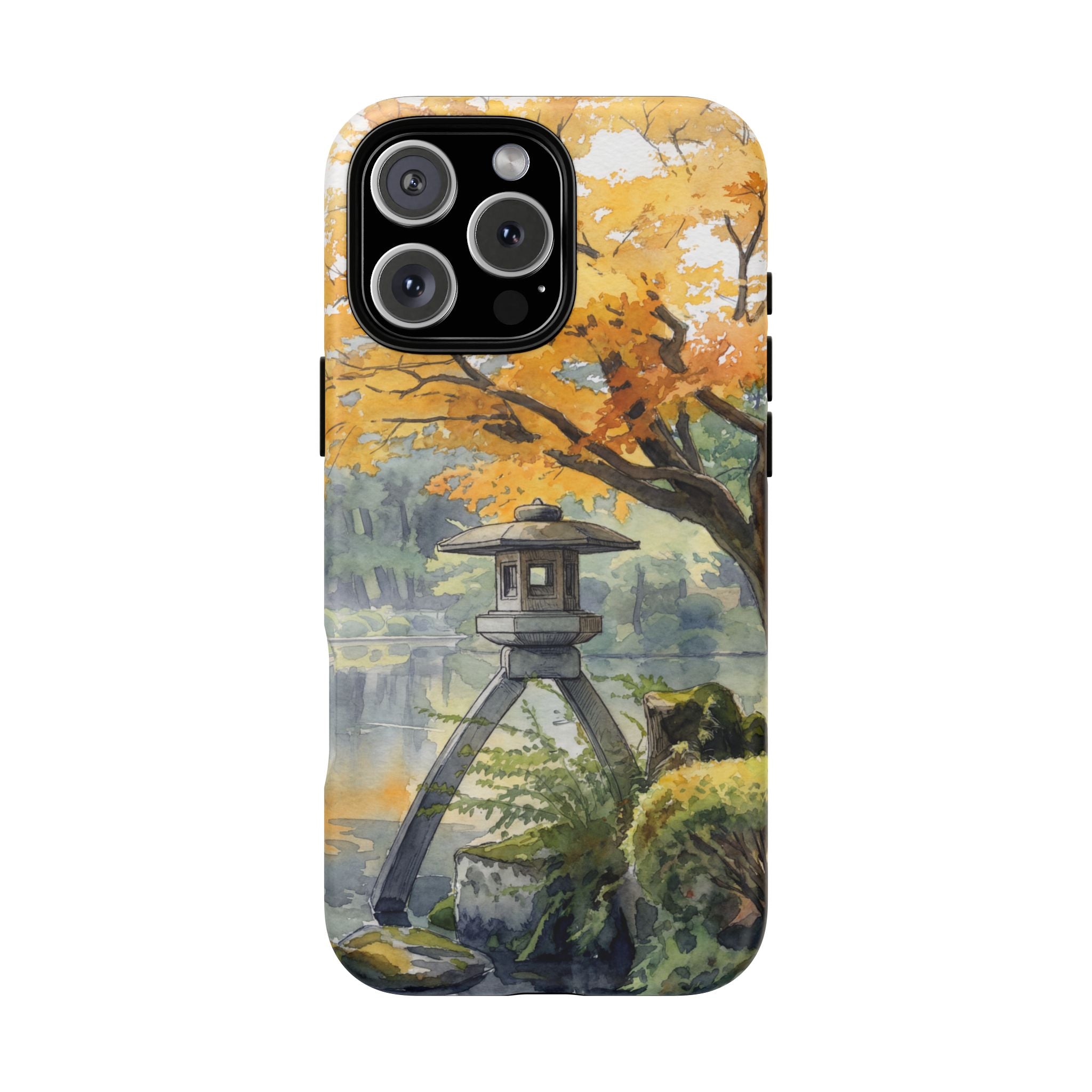 Autumn Japanese Garden MagSafe iPhone Case | Scenic Lantern Fall