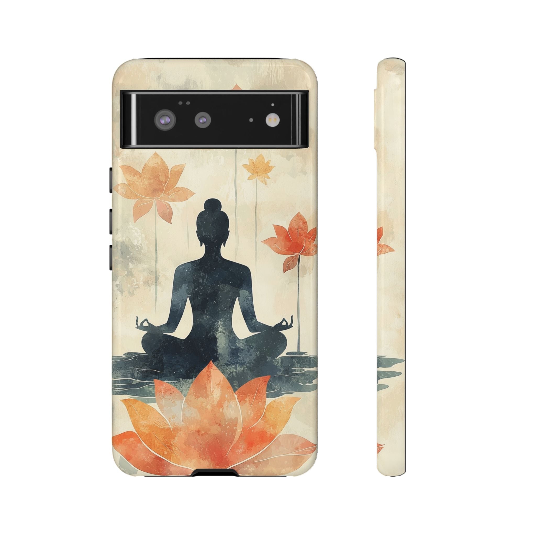 Yoga Lotus Google Pixel Case | Meditative Silhouette