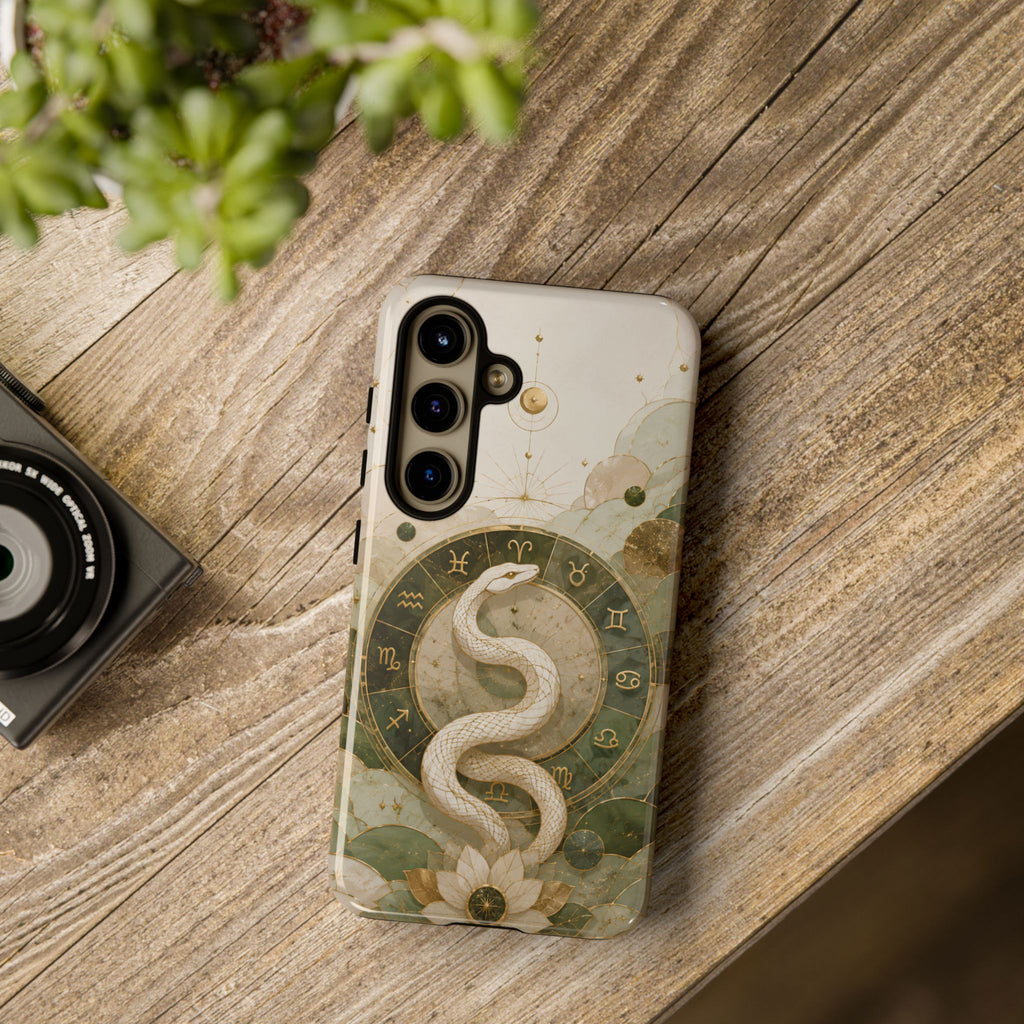 White Snake Samsung Galaxy Phone Case | Celestial Zodiac Phone Case