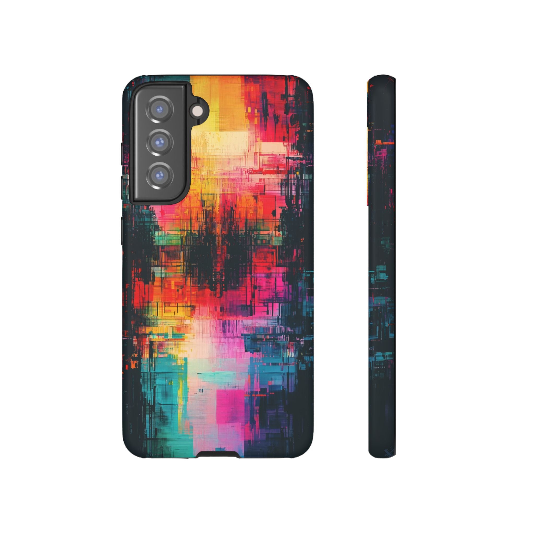 Abstract Neon Glitch Art Tough Samsung Galaxy Case