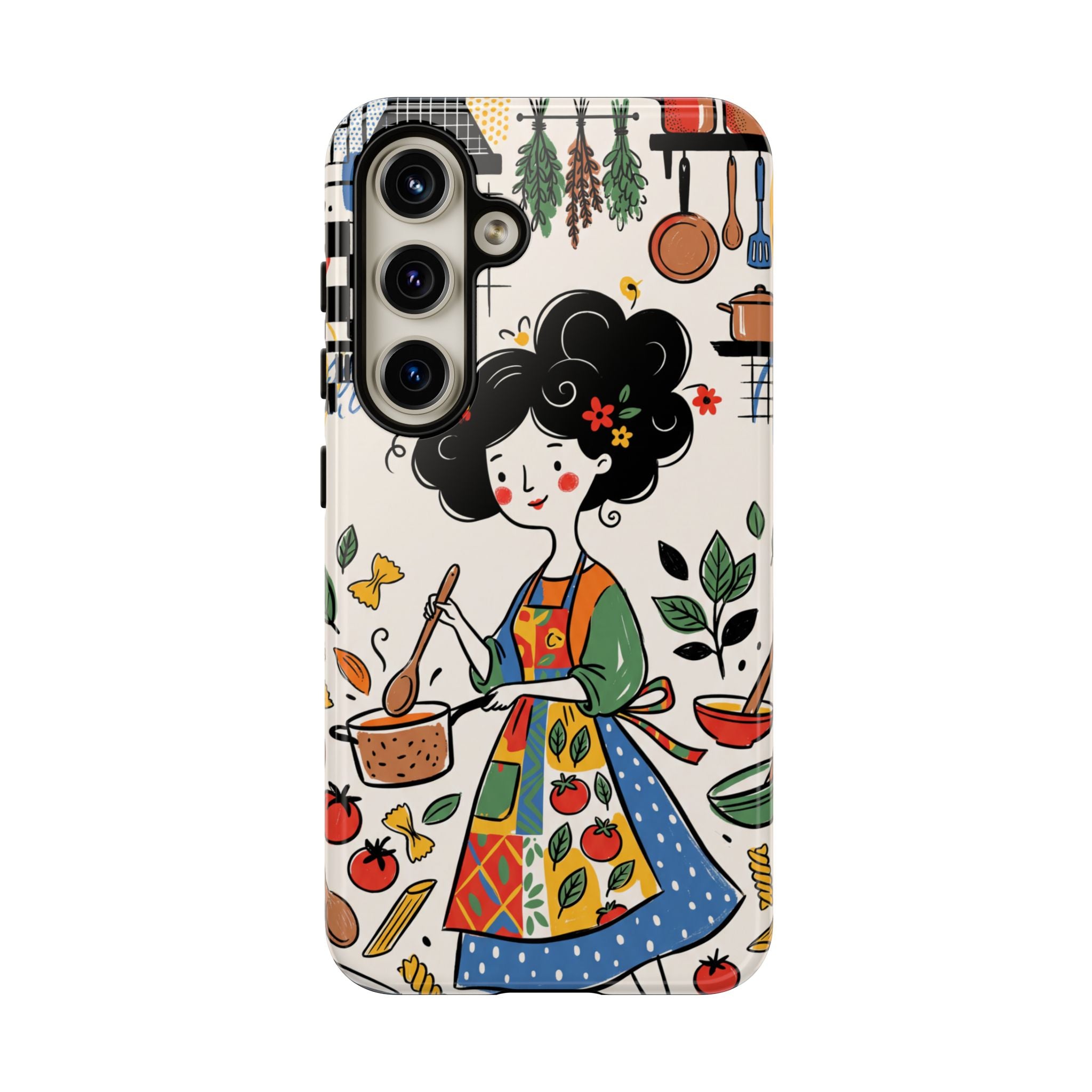 Whimsical Chef Kitchen Illustration Samsung Galaxy Phone Case