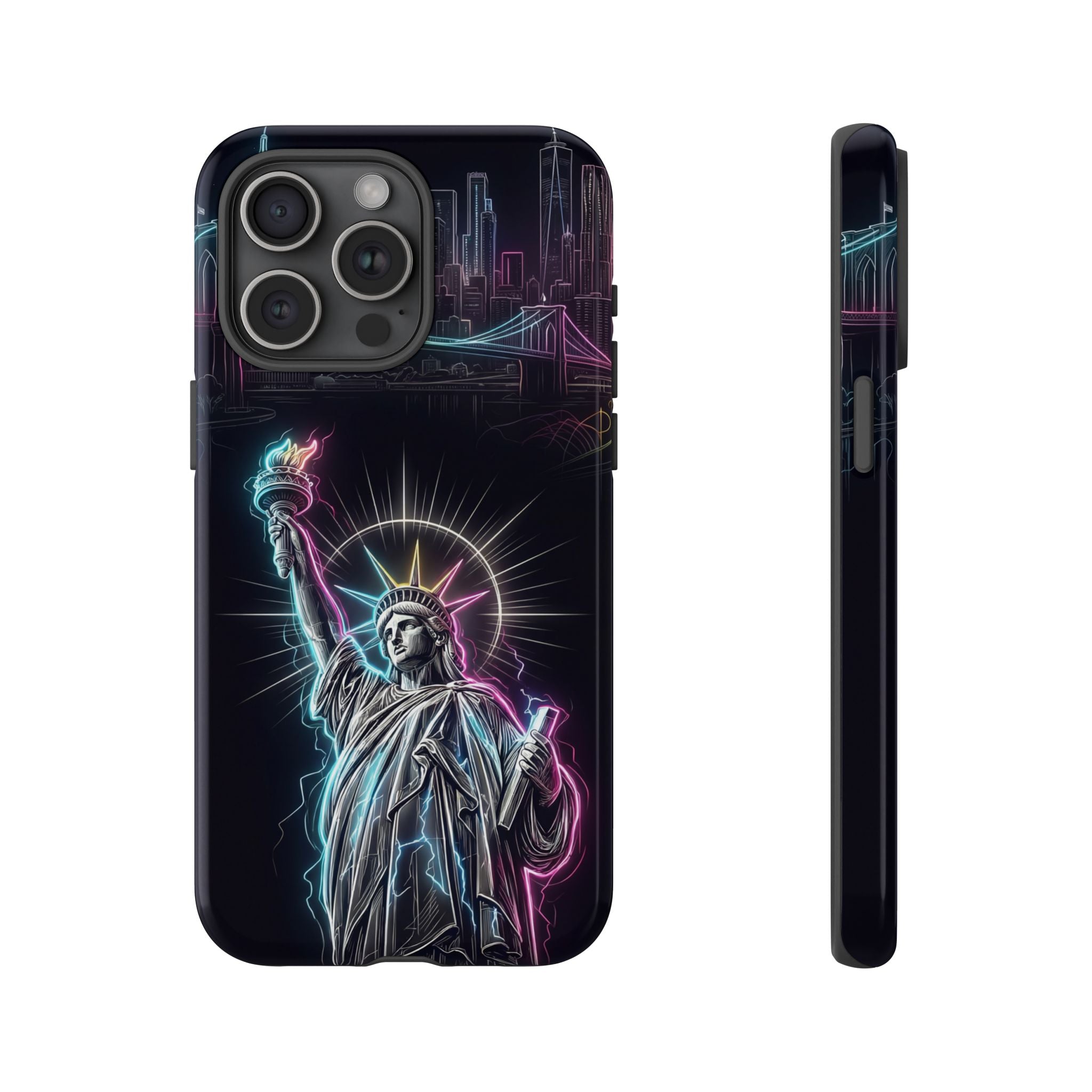 Neon Statue of Liberty Tough iPhone Case