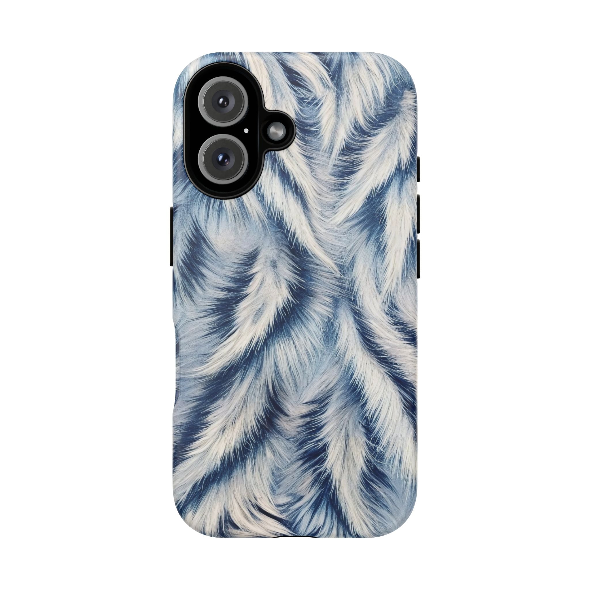 Blue Faux Fur Texture Protective Tough iPhone Case