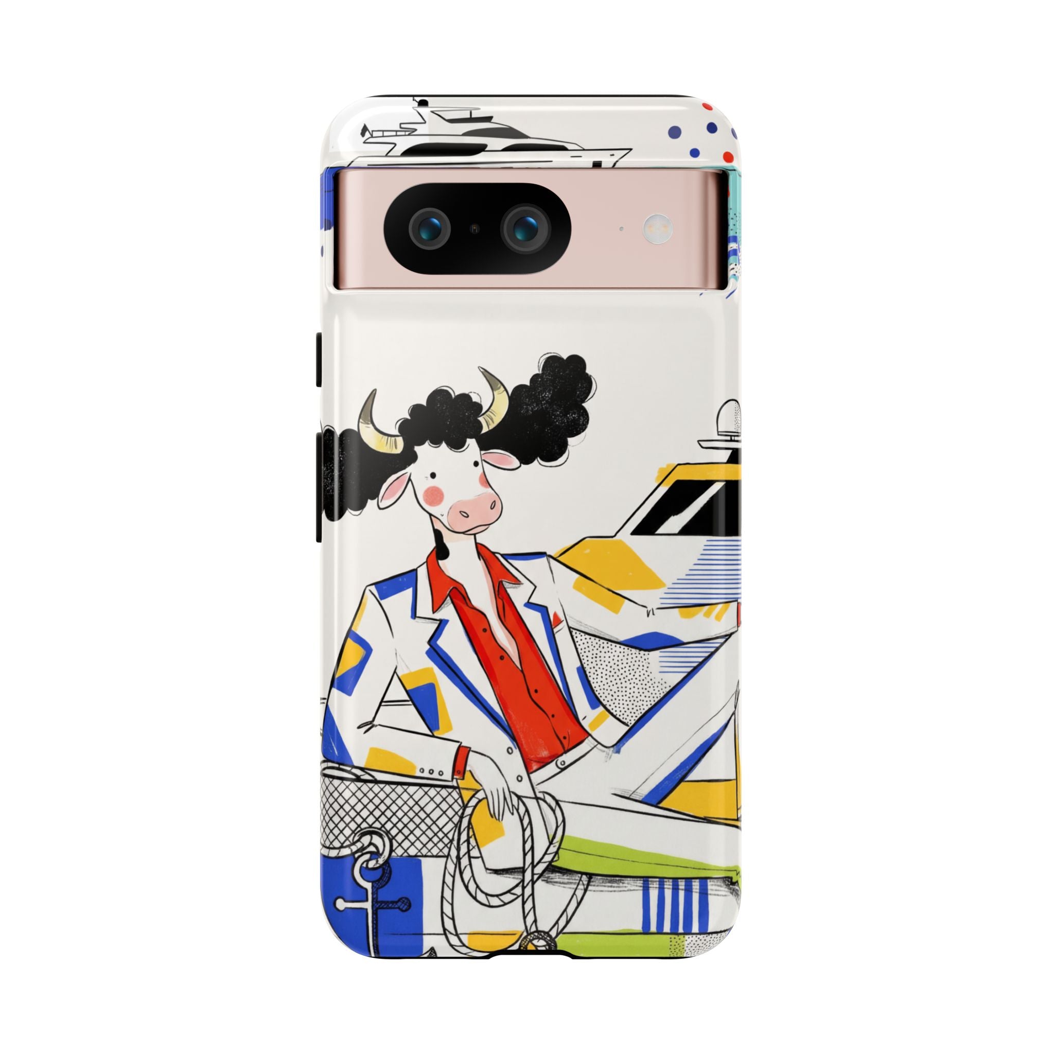 Nautical Cow Graphic Protective Google Pixel Phone Case