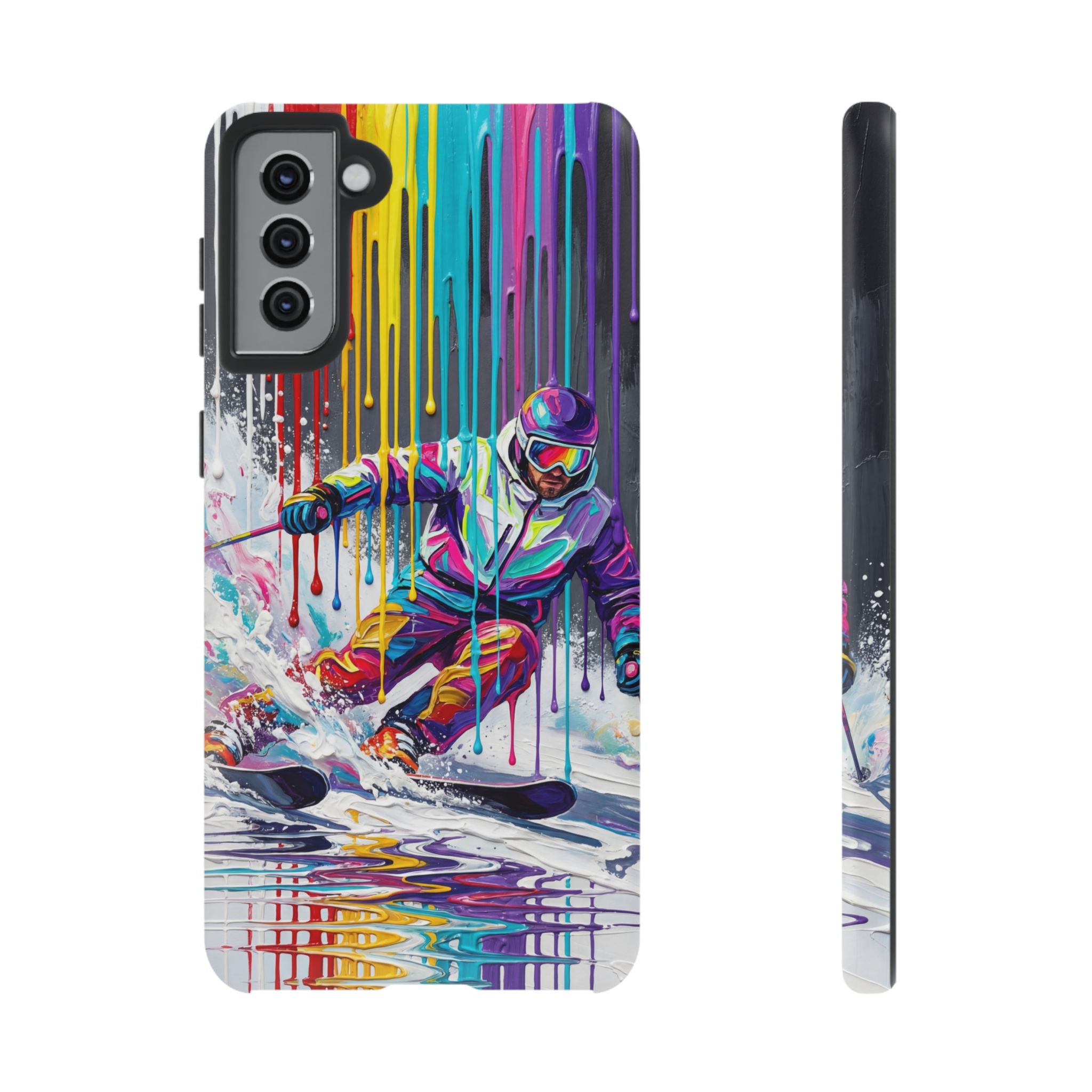 Colourful Skiing Drip Art Tough Samsung Galaxy Phone Case