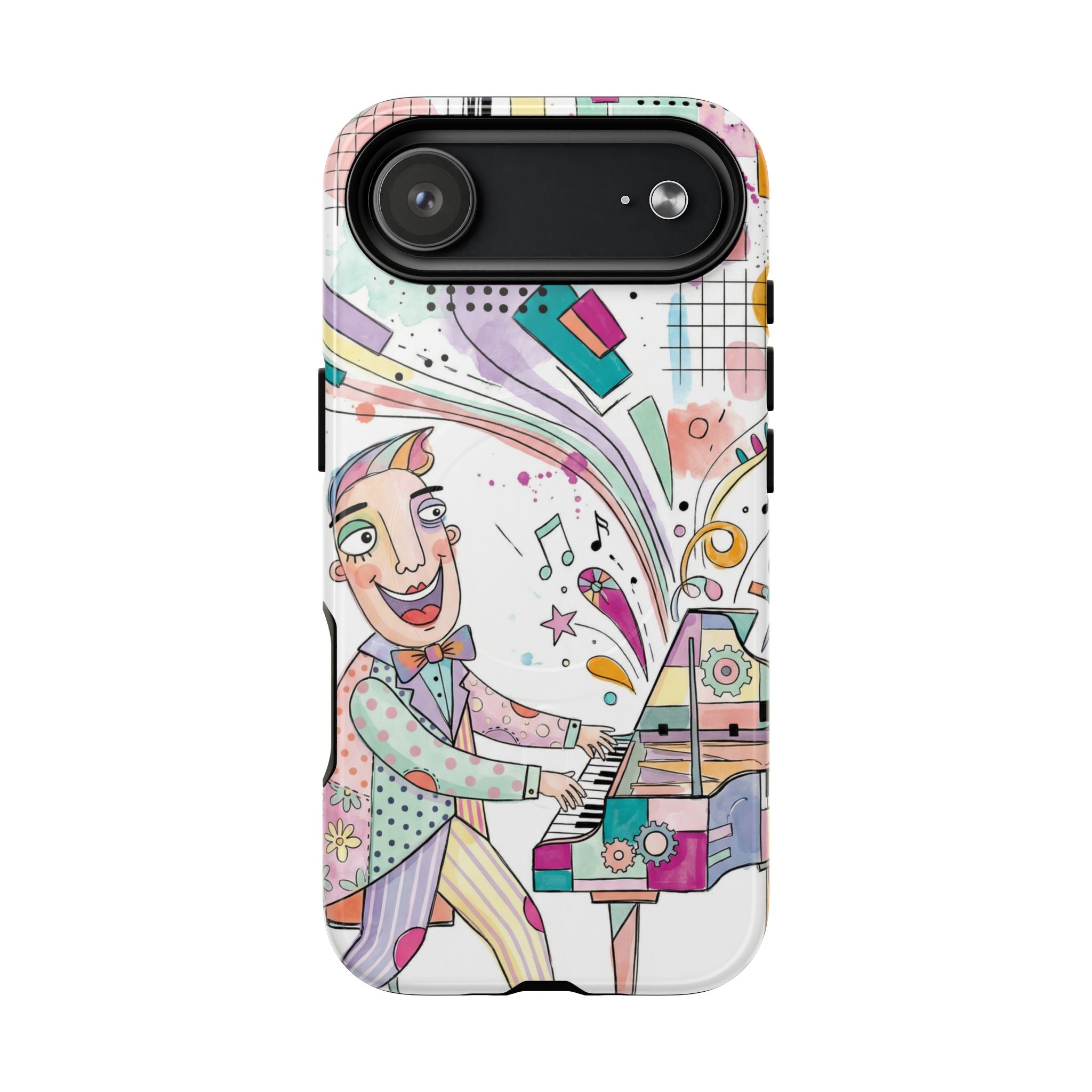 Musical Pianist MagSafe iPhone Case | Colorful Whimsical Piano Art