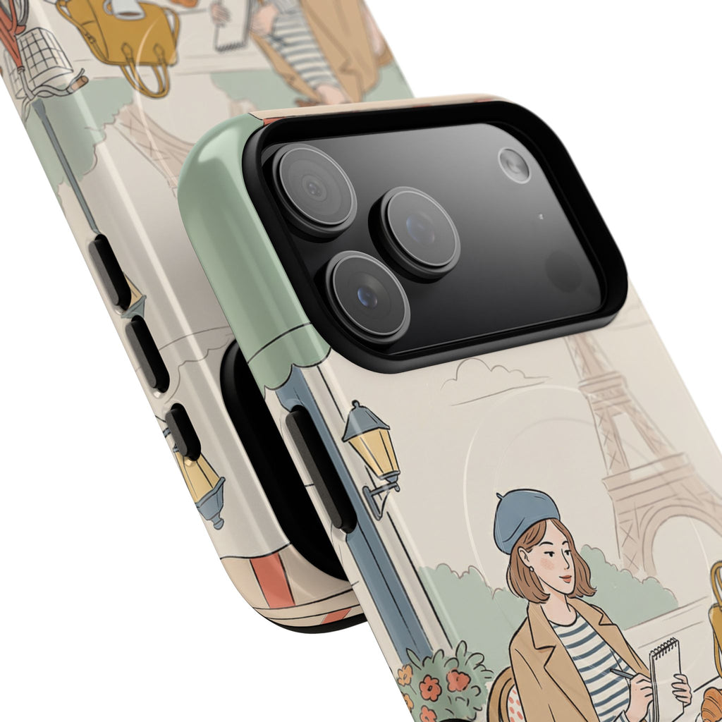 Paris Cafe MagSafe iPhone Case | Cute Vintage Eiffel Tower Travel
