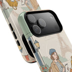 Paris Cafe MagSafe iPhone Case | Cute Vintage Eiffel Tower Travel