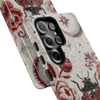 Ladybug Floral Samsung Galaxy Phone Case | Vintage Red Beetle Protective Tough Case