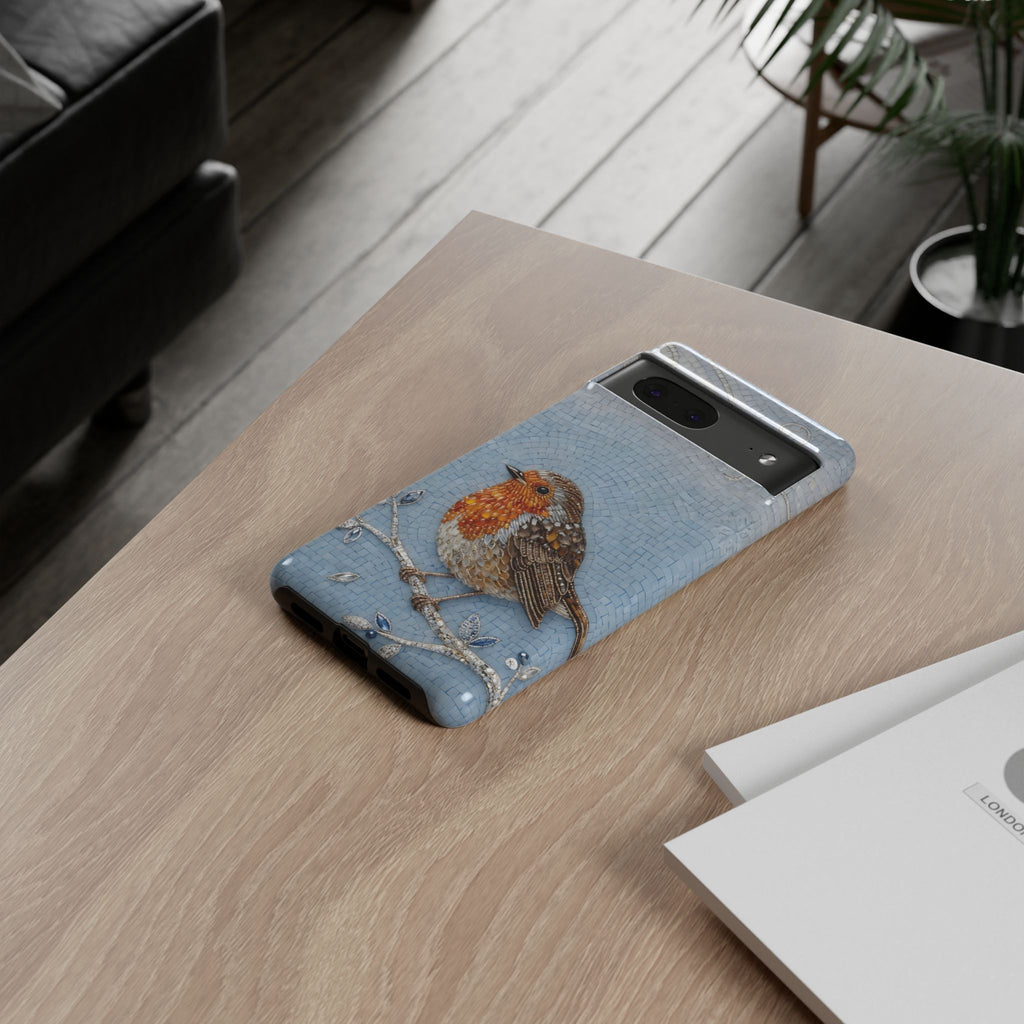 Robin Winter Google Pixel Phone Case — Protective Floral Bird Design