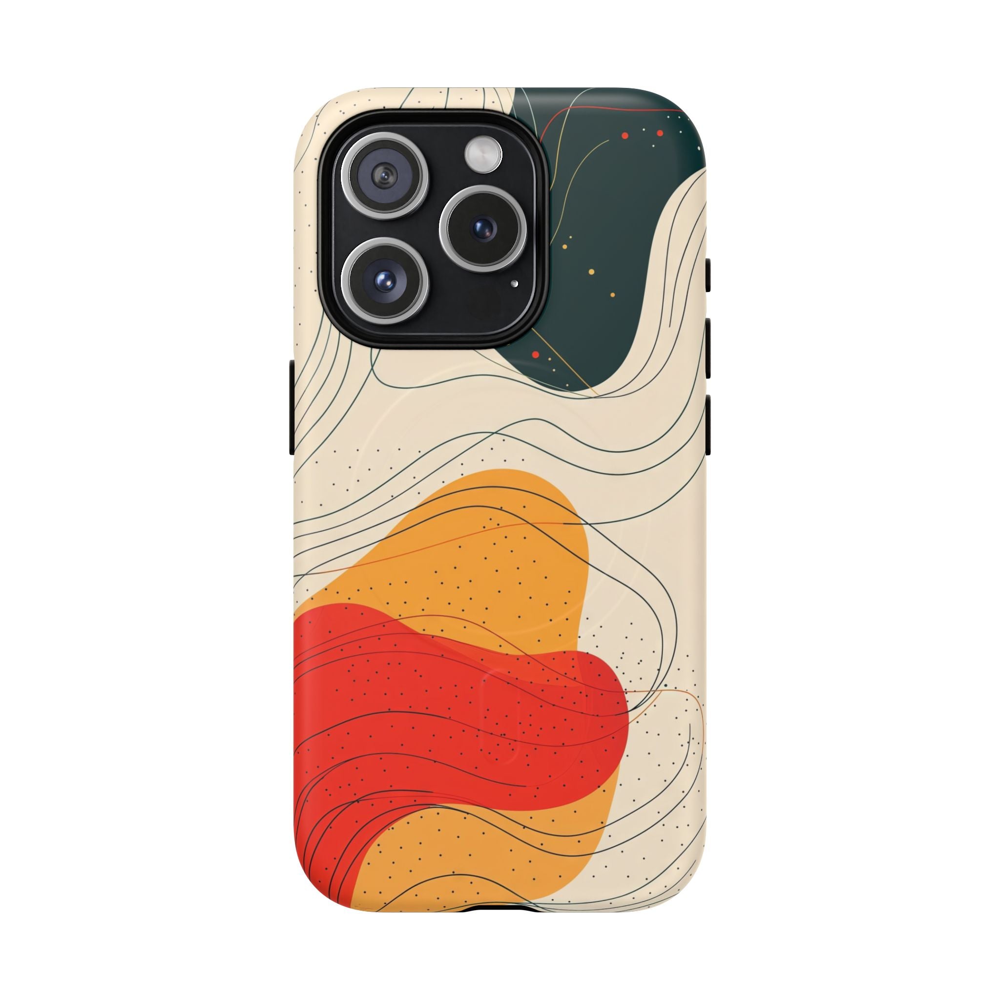 Abstract Retro Waves MagSafe iPhone Case | Colourful Modern Art
