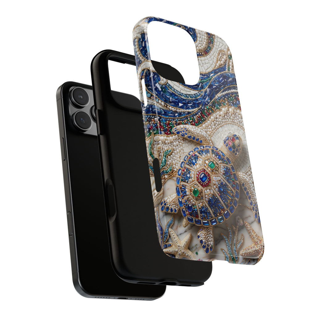 Sea Turtle Mosaic iPhone Case – Decorative Ocean Art Protective Case