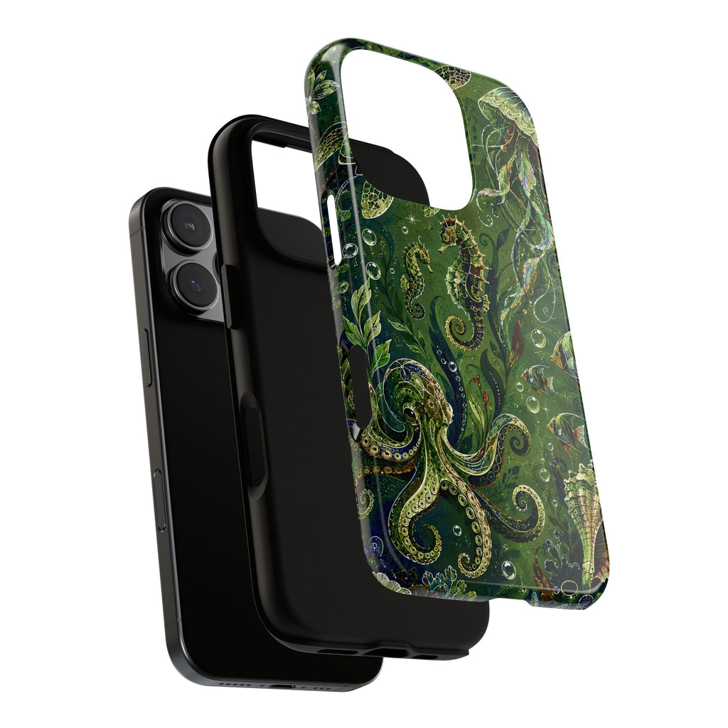 Octopus Tough iPhone Case | Jewel Green Ocean Animal Cover