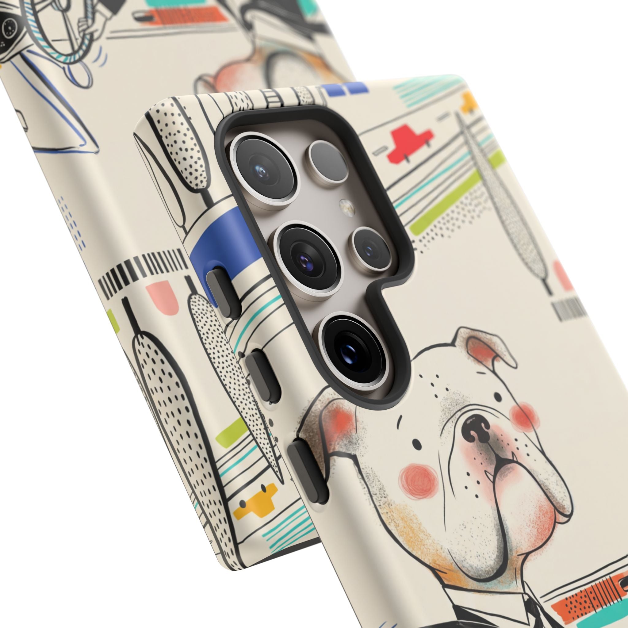 Bulldog Driver Samsung Galaxy Phone Case | Cute Retro Dog Illustration