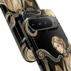 Moonlit Harp Google Pixel Phone Case | Vintage Goddess Musician Art
