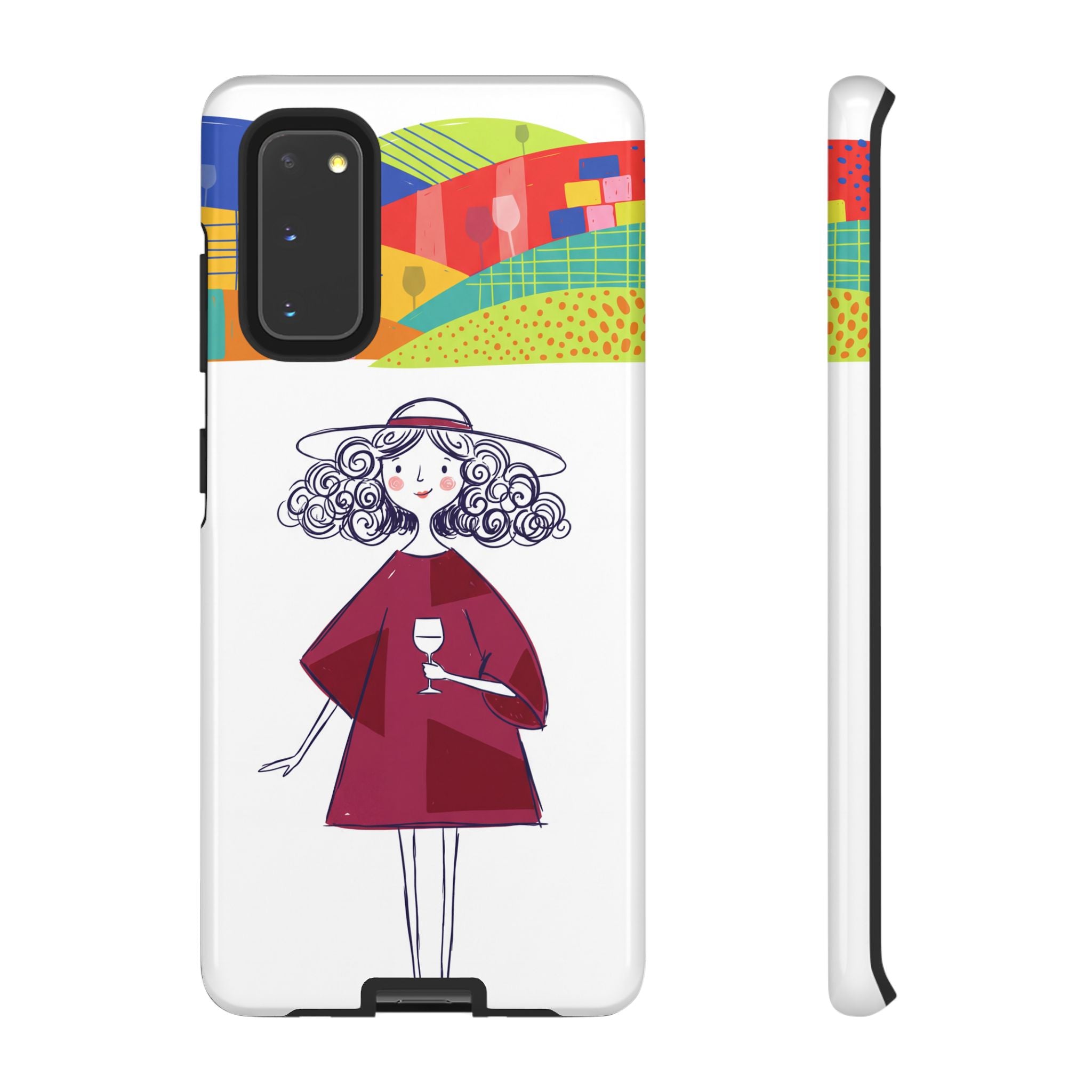 Colourful Artistic Wine Lady Samsung Galaxy Phone Case
