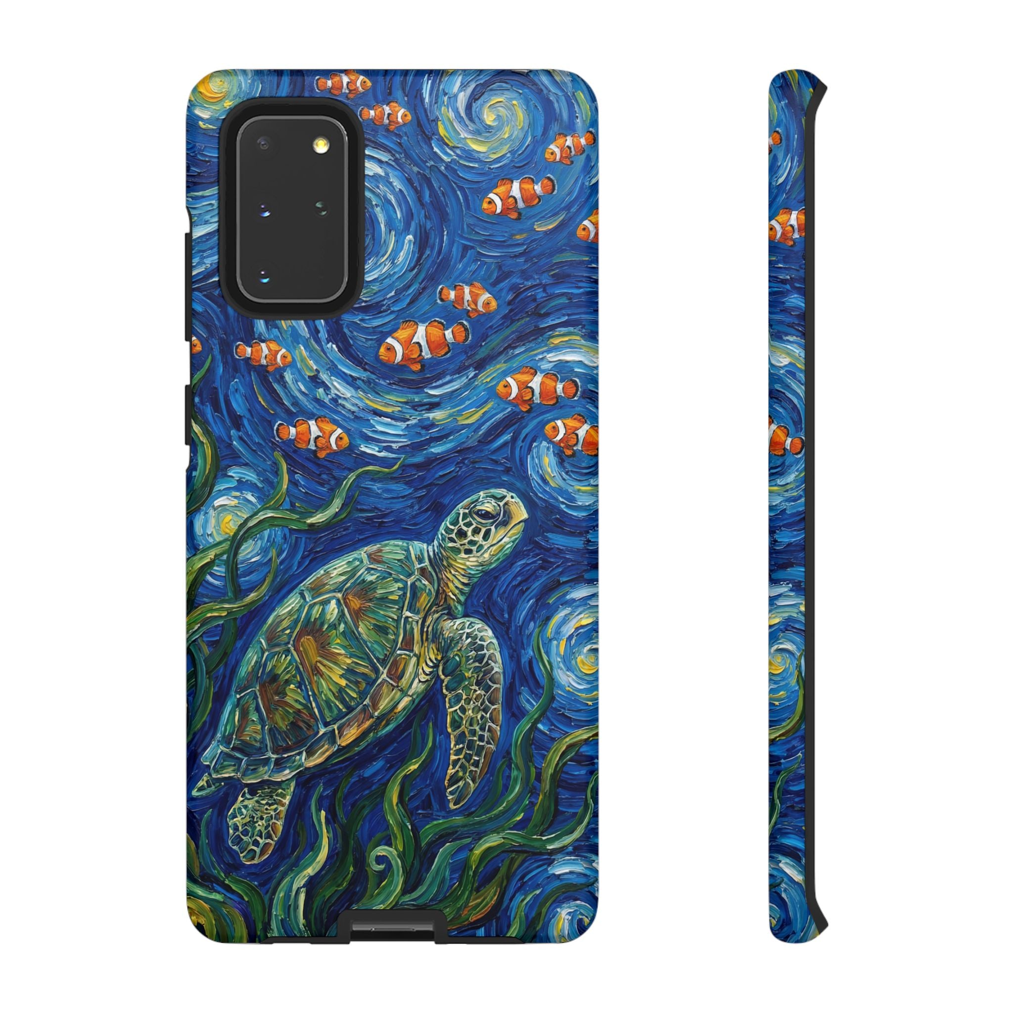 Sea Turtle & Clownfish Tough Samsung Galaxy Case | Van Gogh Style Ocean Art