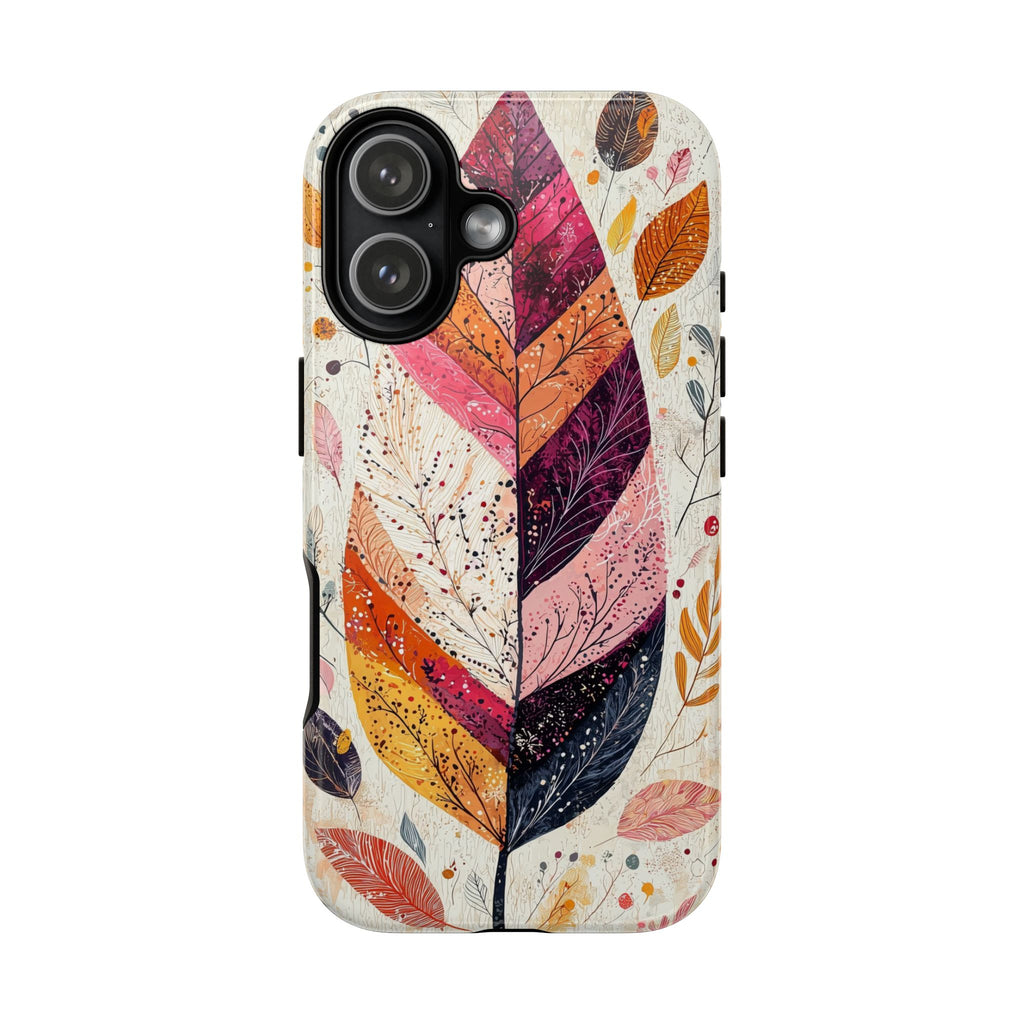 Autumn Leaf Tough iPhone Case | Watercolour Feathered Fall Design